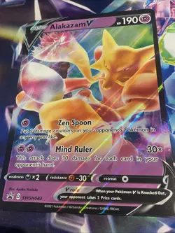 Pokemon TCG Alakazam V SWSH083 Holo Black Star Promo JUMBO Card NM/M - Image 2