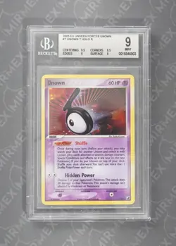 Pokemon BGS 9 Unown #T Holo EX Unseen Forces Unown Cards 2005 English - Image 2