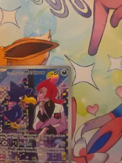 Pokemon TCG Team Rockets Murkrow Illustration Rare Card 200/182 Destined Rivals - Image 3