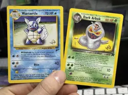 W-STAMPED Wartortle 63/130 Base Dark Arbok 19/82 Vintage Pokemon Card Lot WOTC - Image 1