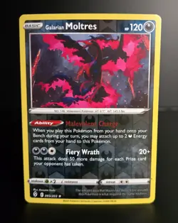 Pokemon TCG - GALARIAN MOLTRES #093 - REVERSE HOLO - Evolving Skies 2021 - LP/NM - Image 1