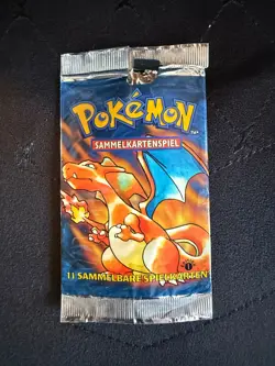 Pokemon Base Set 1st Edition Booster Pack Charizard German Open Empty - Image 1