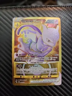 Pokemon Go Gold Mewtwo VSTAR Holo Ultra Rare Card 086/078 Pokemon TCG - Image 1