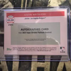 2025 Topps Chrome Platinum Anniversary #CPA-JWR Justin Wrobleski Auto /199 - Image 2