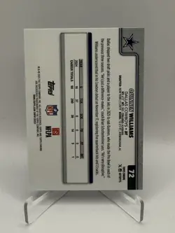 Topps 2025 Chrome Neon Pulse Refractor Quinnen Williams #72 Dallas Cowboys NFL - Image 2