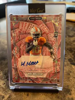 2025 Wild Card 5 Card Draw Mike Matthews 3/3 AUTO Poker Flower - Volunteers PRC - Image 1
