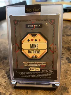 2025 Wild Card 5 Card Draw Mike Matthews 3/3 AUTO Poker Flower - Volunteers PRC - Image 2