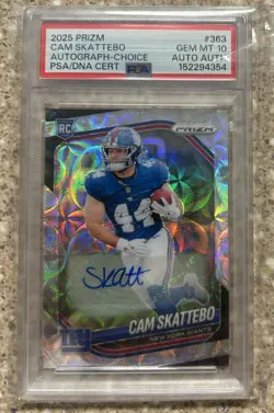 Panini 2025 Prizm Cam Skattebo Choice Prizm Auto /100 RC PSA 10. AUTH AUTO - Image 1