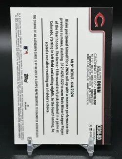2025 Topps Chrome Update Rookie Debut Red Refractor Auto (RC) BLAKE DUNN #1/5 - Image 2