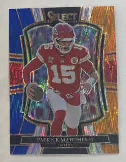 2025 Select Premier Level Blue & Orange Shock Prizm 32/35 Patrick Mahomes II SSP - Image 1