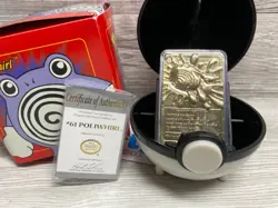 Pokemon Poliwhirl Limited Edition 23k Gold Plated Trading Card & Pokeball - Image 2