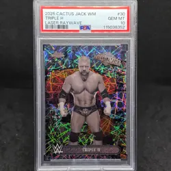 2025 Topps Chrome Cactus Jack TRIPLE H Laser Raywave /20 #30 PSA 10 - Image 1