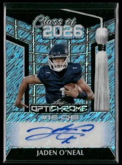 2025 Leaf Optichrome Jaden O’Neal Class of 2026 Auto Shimmer Platinum Blue 7/7 - Image 1
