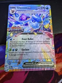 Glaceon ex 026/131 Prize Pack Series Cards Holo - CRINKLE PRINT ERROR - NM/PF - Image 1