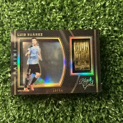 2016-17 Panini Black Gold Soccer Luis Suarez Man Of The Match Uruguay Gold /50 - Image 1