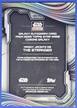 The Stranger 2025 Topps Chrome Star Wars Galaxy Atomic Refractor Auto /150 - Image 2