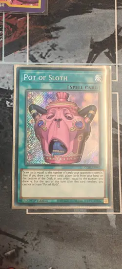 Yugioh!- Pot Of Sloth- CORI-EN061- Secret Rare - Image 1