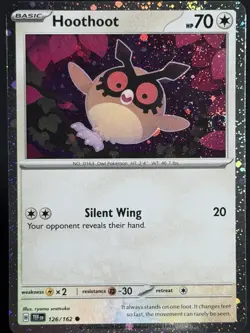 Hoothoot (Cosmos Holo) 126/162 Scarlet & Violet Promo Pokemon NM SWIRL 🌀 #1 - Image 1