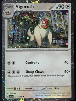 DOUBLE SWIRL 🌀 Vigoroth 161/193 Cosmos Holo Promo Paldea Evolved Pokemon NM #1 - Image 4