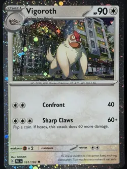 DOUBLE SWIRL 🌀 Vigoroth 161/193 Cosmos Holo Promo Paldea Evolved Pokemon NM #1 - Image 5
