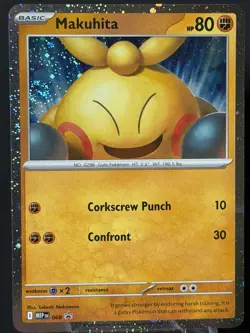 🌀 Double Swirl! 🌀 Pokemon TCG - Makuhita 068 - Black Star Promo Cosmo Holo - Image 1