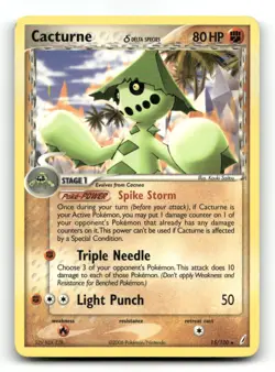 Cacturne 15/100 Rare Crystal Guardians Pokemon LP - Image 1