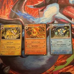 Pokemon Jolteon Flareon Vaporeon 167 168 189 Promo Set of 3 Prismatic Evolutions - Image 1