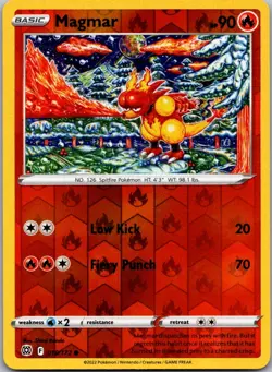 Magmar 019/172 Common Brilliant Stars Pokemon Reverse Holo Near Mint - Image 1