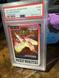 1997 POCKET MONSTERS CARDDASS 146 MOLTRES-PRISM PSA 7 - Image 2