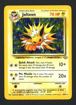 Jolteon 4/64 Jungle Unlimited Holo Rare Pokemon TCG - Image 1