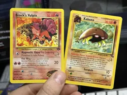 W-STAMPED Brock's Vulpix 37/132 Gym Kabuto Fossil Vintage Pokemon Card Lot WOTC - Image 1