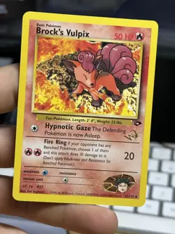 W-STAMPED Brock's Vulpix 37/132 Gym Kabuto Fossil Vintage Pokemon Card Lot WOTC - Image 4
