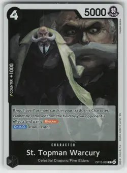 One Piece TCG St. Topman Warcury Foil Carrying On His Will #OP13-089 NM - Image 1