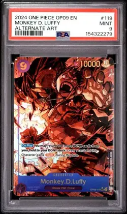 Monkey.D.Luffy OP09-119 SEC Alternate Art Emperors in the New World PSA 9 - Image 1