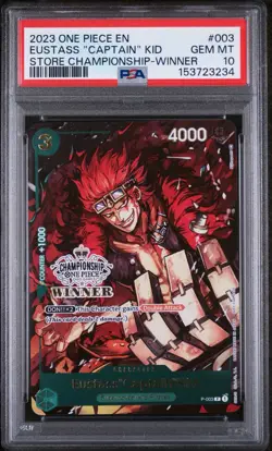 2023 One Piece Store Championship Winner Eustass "Captain" Kid Stamp PSA 10 💎 - Image 1