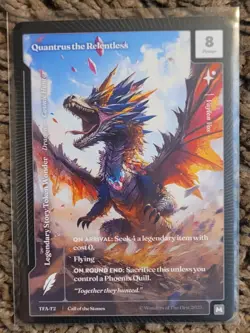 QUANTRUS THE RELENTLESS 2026 WONDERS OF THE FIRST PAPER MYTHIC TFA-T2 - Image 1