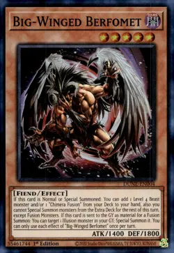 Yu-Gi-Oh! Big-Winged Berfomet 1st Ed. DUNE-EN004 Super Rare NM/LP x1 - Image 1