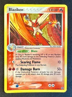 Blaziken SWIRL! 1/106 2005 EX Emerald Pokemon Card Cosmos Holo Rare Vintage - Mp - Image 1