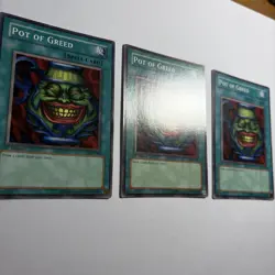 Yugioh! 3x Pot of Greed SYE-040 (Common, 1st Edition) MP/HP - Image 5