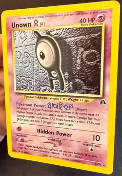 Unown [A] SWIRL!! 14/75 Neo Discovery Pokemon Card WOTC Vintage Holo Rare - Mp - Image 3
