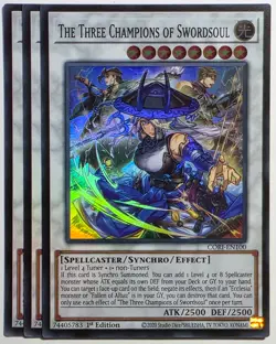 Yugioh The Three Champions of Swordsoul CORI-EN100 Super Rare 1st Edition - Image 1