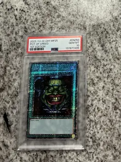 Konami Yu-Gi-Oh! TCG Pot of Greed QCSR Foil MP25-EN050 1st Ed PSA 10 - Image 1