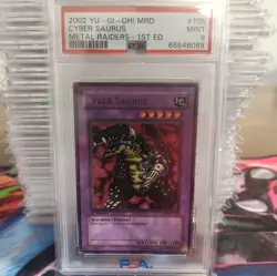 2002 YU-GI-OH! METAL RAIDERS MRD-105 CYBER SAURUS - 1st Edition - PSA 9 - Image 1