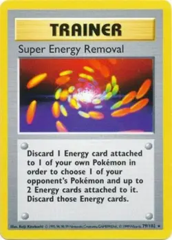 Pokemon Card - Base 79/102 - SUPER ENERGY REMOVAL (rare) **Shadowless** - NM - Image 1