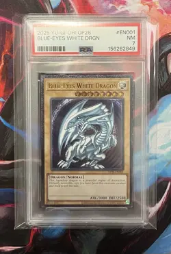 Blue Eyes White Dragon OP28-EN001 Ultimate Rare Yugioh PSA 7 X3 Sequential - Image 2