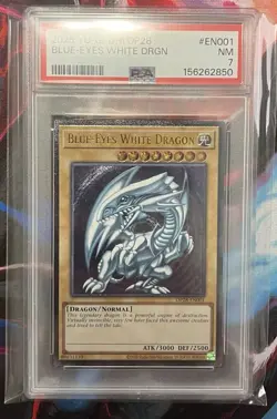 Blue Eyes White Dragon OP28-EN001 Ultimate Rare Yugioh PSA 7 X3 Sequential - Image 3