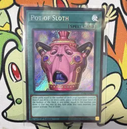 Konami Yu-Gi-Oh! Pot of Sloth CORI-EN060 1st Ed Secret Rare Holo ENG - Image 1