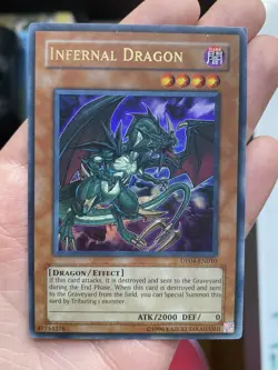 LP/MP Yu-Gi-Oh! GX Infernal Dragon DP04-EN010 Holofoil Vintage English Ultrarare - Image 1