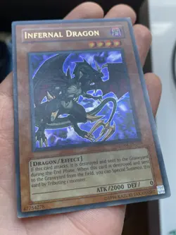 LP/MP Yu-Gi-Oh! GX Infernal Dragon DP04-EN010 Holofoil Vintage English Ultrarare - Image 2