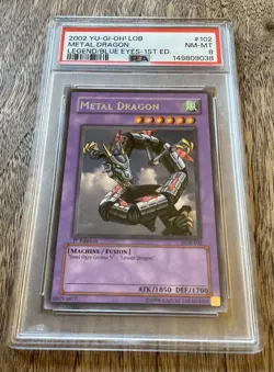 LOB-102 Yu-gi-Oh! 1st Edition Rare Metal Dragon PSA 8 - Near Mint-Mint - Image 3